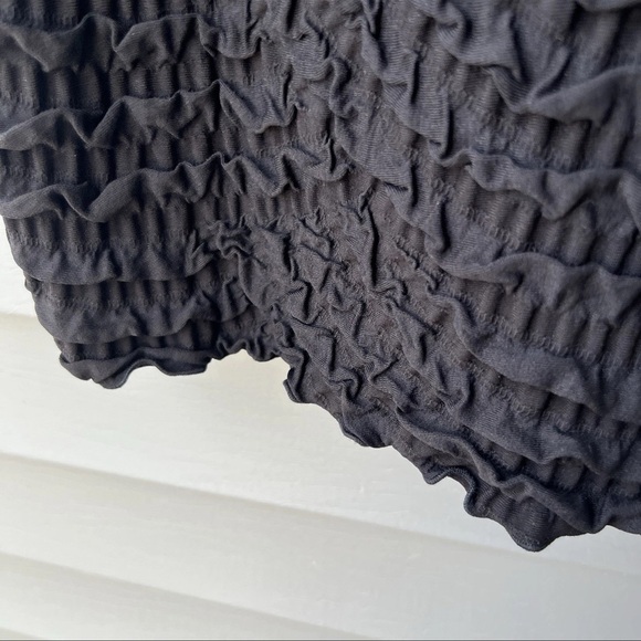 Haystack Waffle Textured Top Black 3/4 Sleeves V-neck Women's Size M - Picture 7 of 16